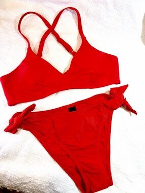 Angel Red Tie-Side Bikini Set